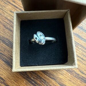 Retired James Avery Silver 925 Stackable Ladybug Ring, pre-owned
